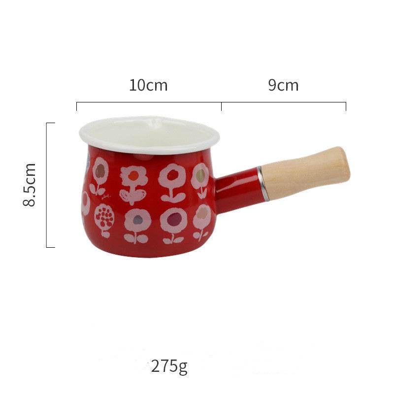 Enamel Milk Mini Enamel Pot Induction Cooker Flame - Mubimart