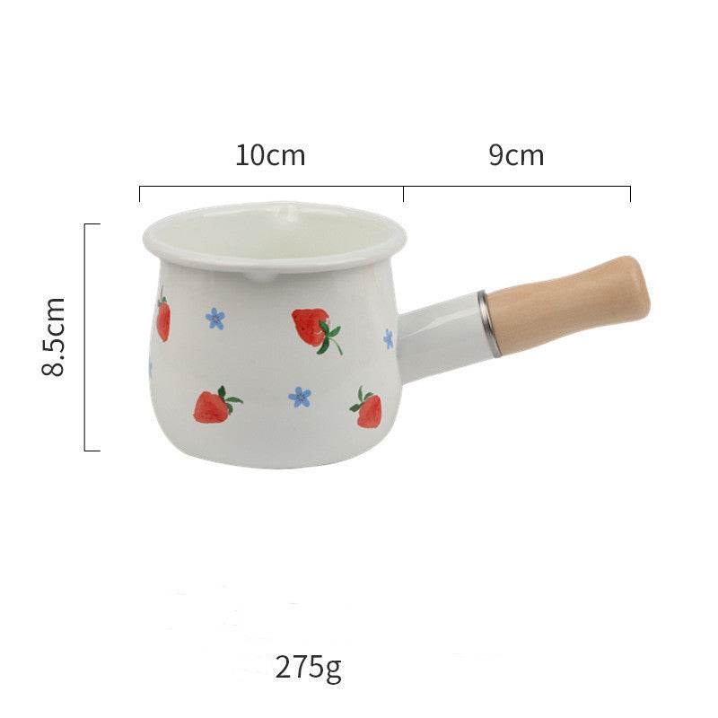 Enamel Milk Mini Enamel Pot Induction Cooker Flame - Mubimart
