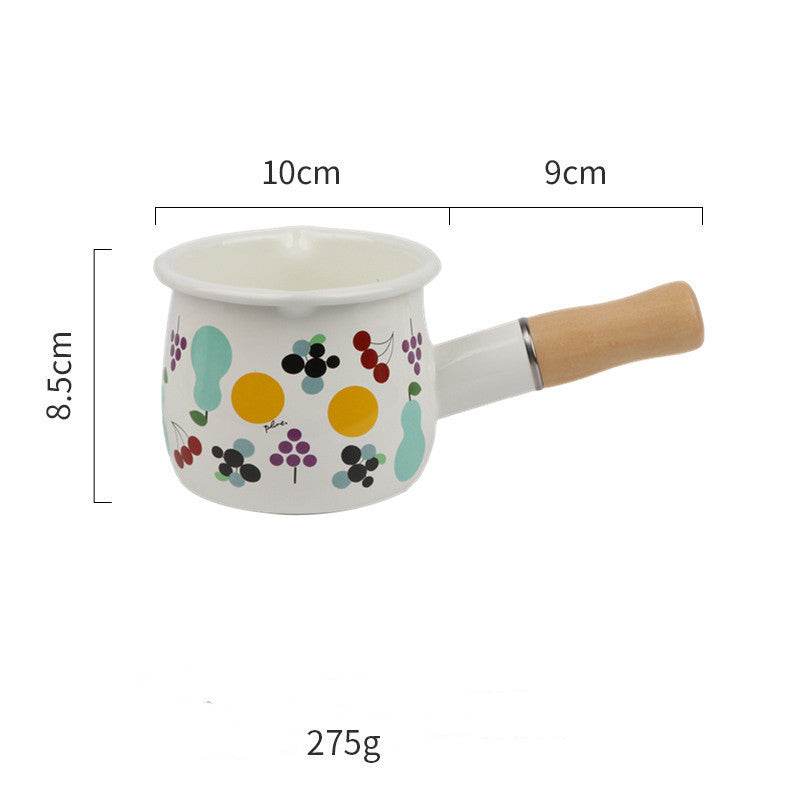 Enamel Milk Mini Enamel Pot Induction Cooker Flame - Mubimart
