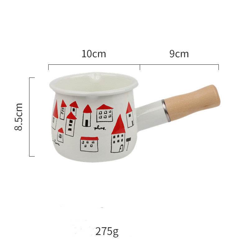 Enamel Milk Mini Enamel Pot Induction Cooker Flame - Mubimart