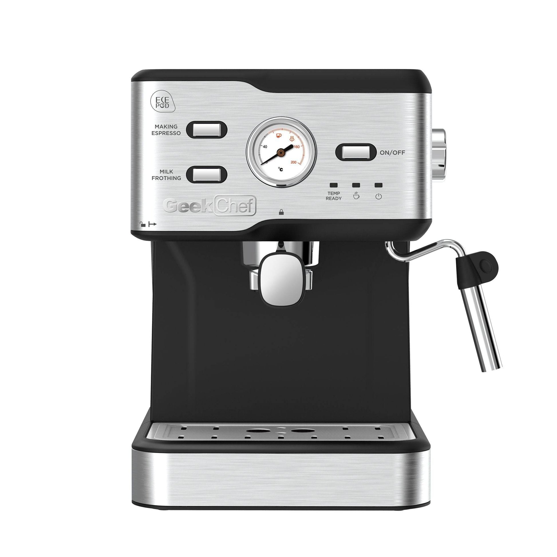 Espresso Machine 20 Bar Pressure Cappuccino Latte Maker Coffee Machine With ESE POD Filter&Milk Frother Steam Wand&thermometer, 1.5L Water Tank, Stainless Steel Espresso Ban On Amazon - Mubimart