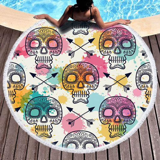 European And American Style Round Printed Beach Towel Manufacturers Spot Wholesale Custom Microfiber Round Printed Beach Towel - Mubimart