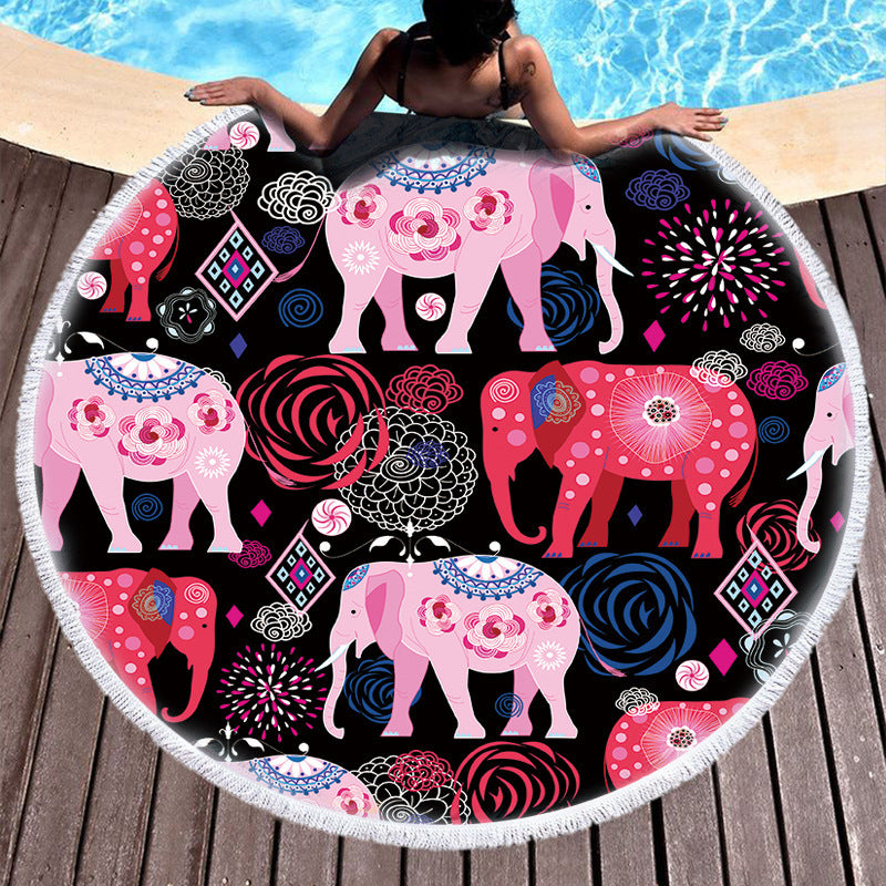 European And American Style Round Printed Beach Towel Manufacturers Spot Wholesale Custom Microfiber Round Printed Beach Towel - Mubimart -  