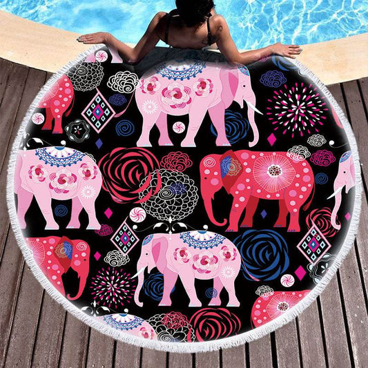 European And American Style Round Printed Beach Towel Manufacturers Spot Wholesale Custom Microfiber Round Printed Beach Towel - Mubimart