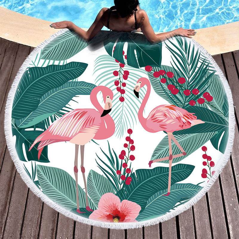 European And American Style Round Printed Beach Towel Manufacturers Spot Wholesale Custom Microfiber Round Printed Beach Towel - Mubimart