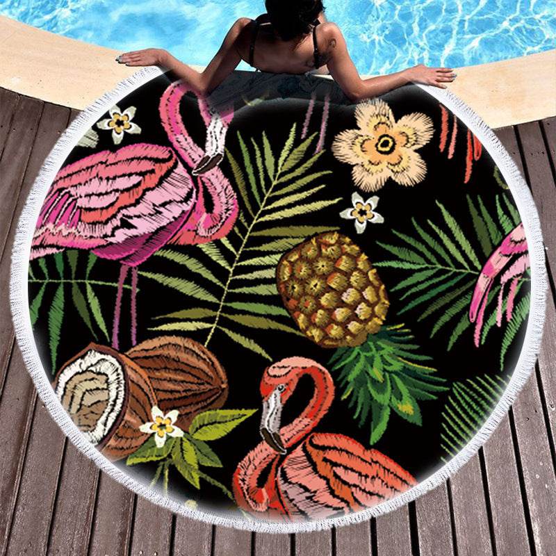 European And American Style Round Printed Beach Towel Manufacturers Spot Wholesale Custom Microfiber Round Printed Beach Towel - Mubimart