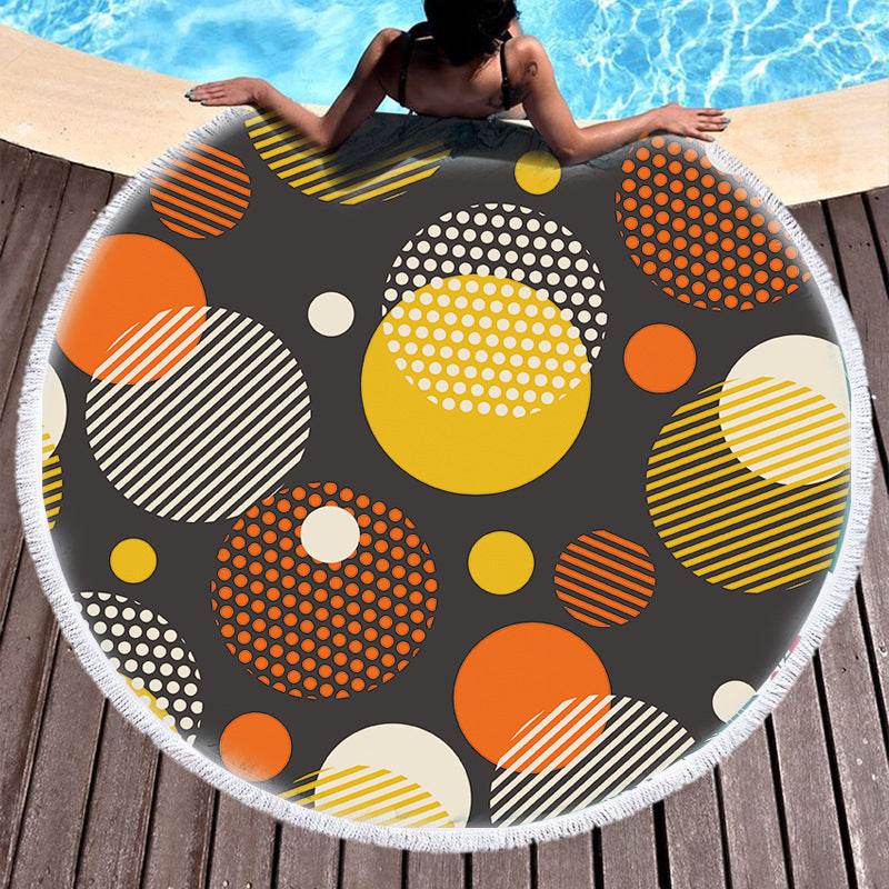 European And American Style Round Printed Beach Towel Manufacturers Spot Wholesale Custom Microfiber Round Printed Beach Towel - Mubimart