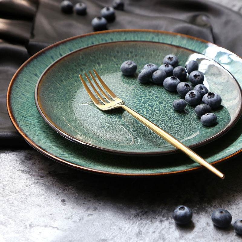 European Ceramic Plate Creative Western Steak Plate Pasta Plate Home Breakfast Plate - Mubimart