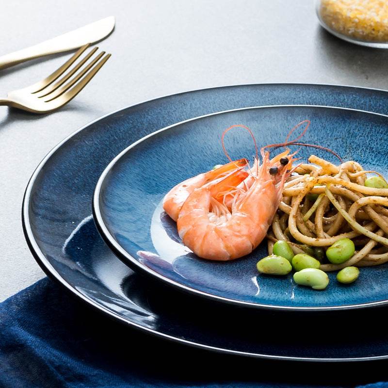European-Style Ceramic Plate, Western Plate, Steak Plate, Disc Cake Plate, Pasta Plate, Breakfast Plate, Kiln Change Plate, Underglaze Tableware - Mubimart