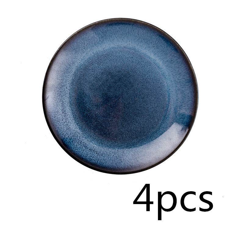 European-Style Ceramic Plate, Western Plate, Steak Plate, Disc Cake Plate, Pasta Plate, Breakfast Plate, Kiln Change Plate, Underglaze Tableware - Mubimart