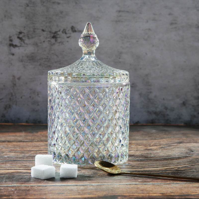 European Style Storage Jar Colorful Glass Candy Jar - Mubimart