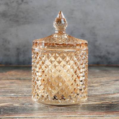 European Style Storage Jar Colorful Glass Candy Jar - Mubimart