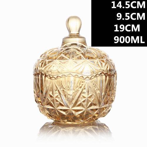 European Style Storage Jar Colorful Glass Candy Jar - Mubimart