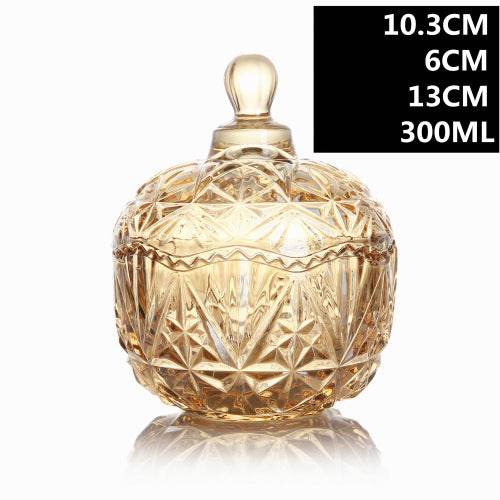 European Style Storage Jar Colorful Glass Candy Jar - Mubimart