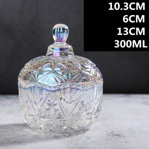 European Style Storage Jar Colorful Glass Candy Jar - Mubimart