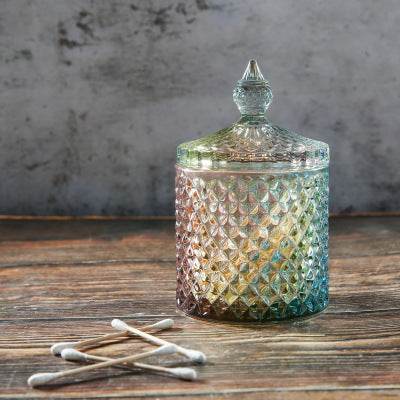 European Style Storage Jar Colorful Glass Candy Jar - Mubimart