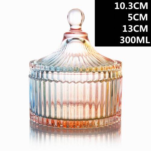 European Style Storage Jar Colorful Glass Candy Jar - Mubimart