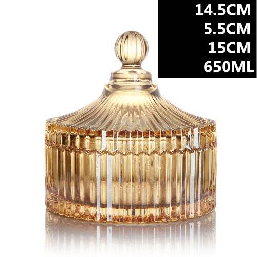 European Style Storage Jar Colorful Glass Candy Jar - Mubimart