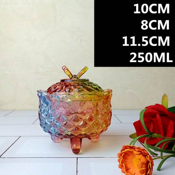 European Style Storage Jar Colorful Glass Candy Jar - Mubimart