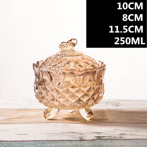 European Style Storage Jar Colorful Glass Candy Jar - Mubimart