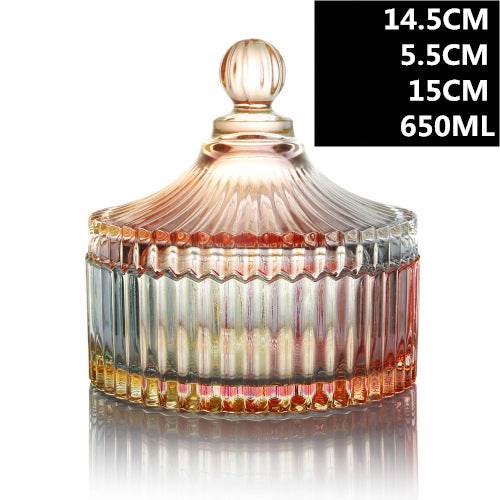 European Style Storage Jar Colorful Glass Candy Jar - Mubimart