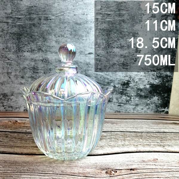 European Style Storage Jar Colorful Glass Candy Jar - Mubimart