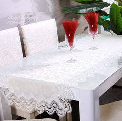 European fabric tablecloth tablecloth White cloth tablecloth tablecloth Lace round tablecloth cushion set - Mubimart - Tablecloth 