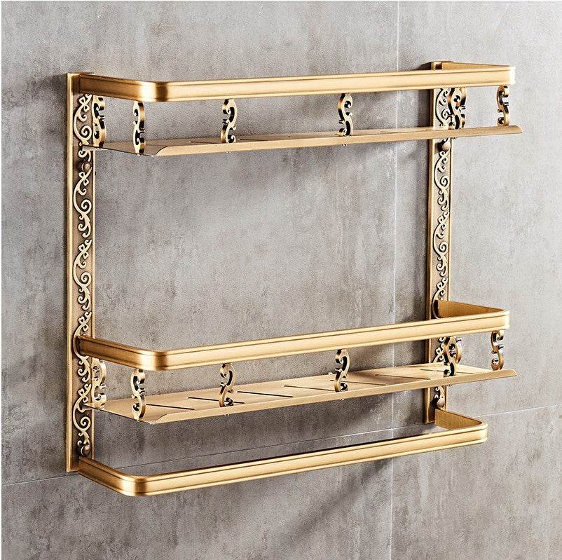 European style bathroom shelf double bathroom - Mubimart