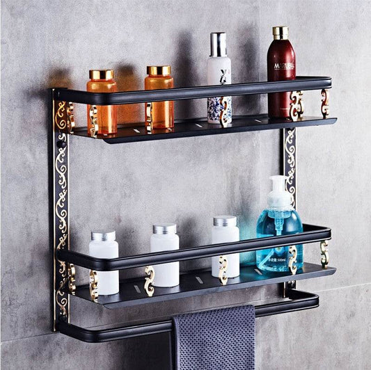 European style bathroom shelf double bathroom - Mubimart