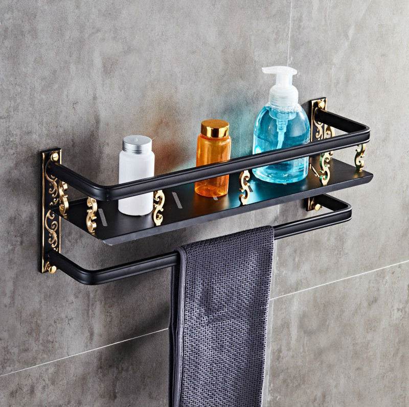 European style bathroom shelf double bathroom - Mubimart