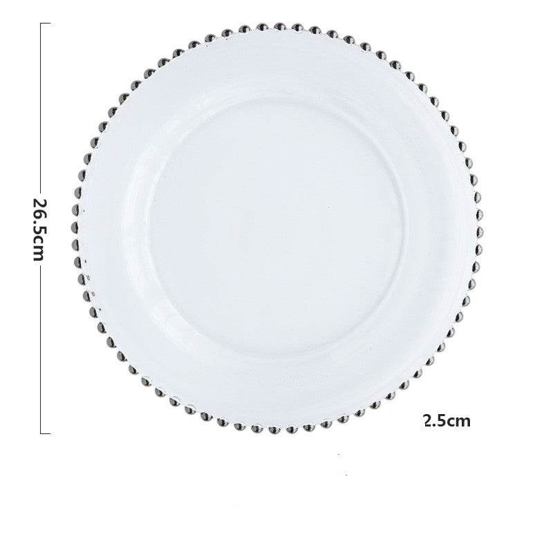 European-style plate Wobble plate plate Gold plated plate Glass beads Dot plate ceramic - Mubimart
