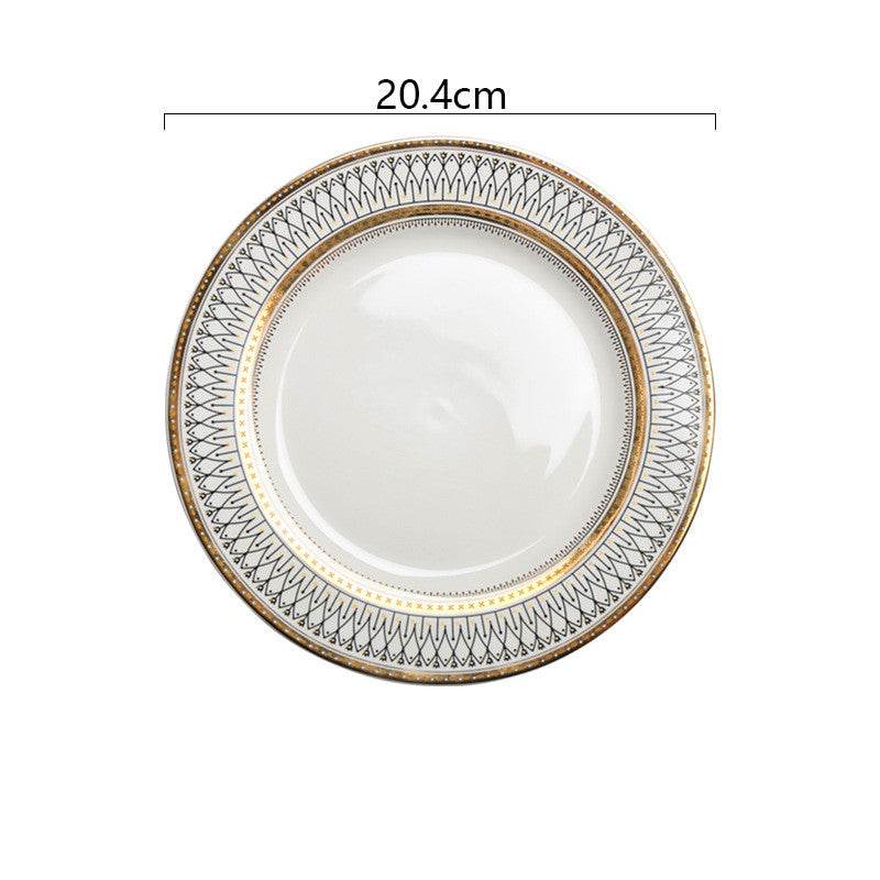 European-style plate Wobble plate plate Gold plated plate Glass beads Dot plate ceramic - Mubimart