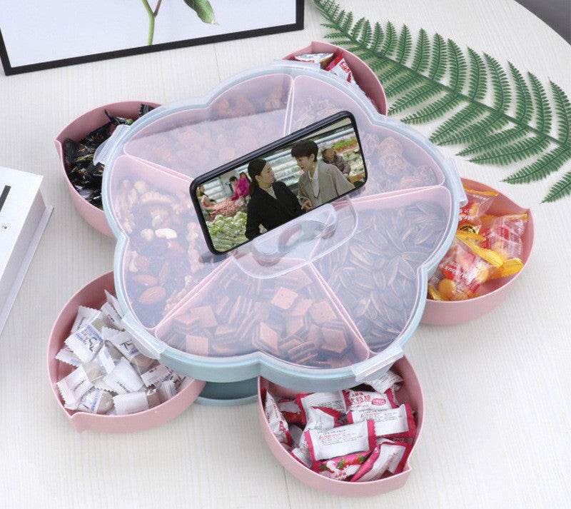 European style split petals rotating fruit box candy tray - Mubimart