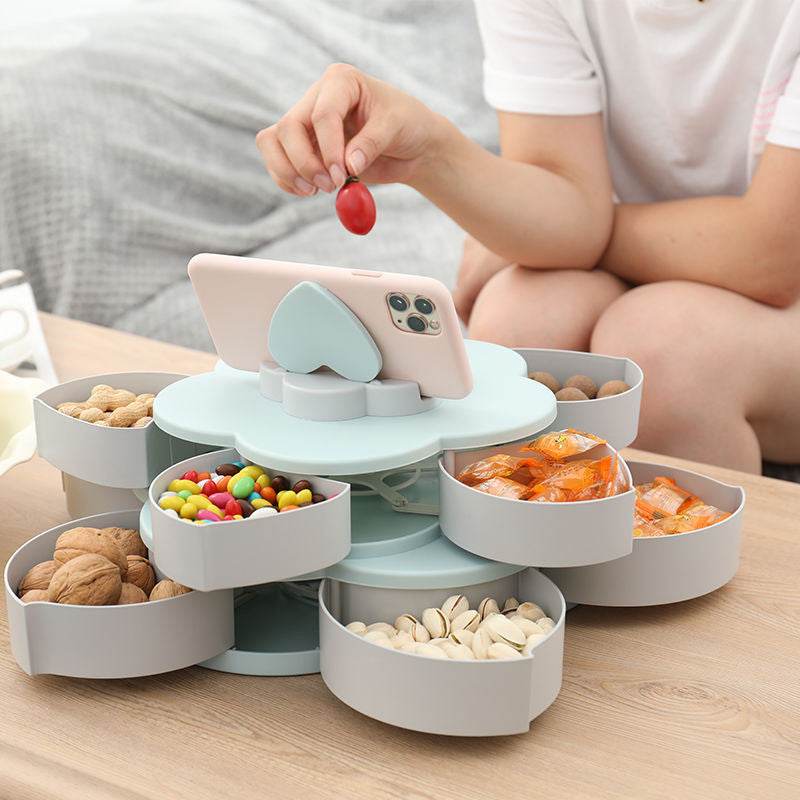 European style split petals rotating fruit box candy tray - Mubimart