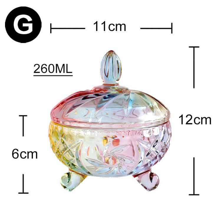 European style storage jar colorful glass candy jar - Mubimart -  