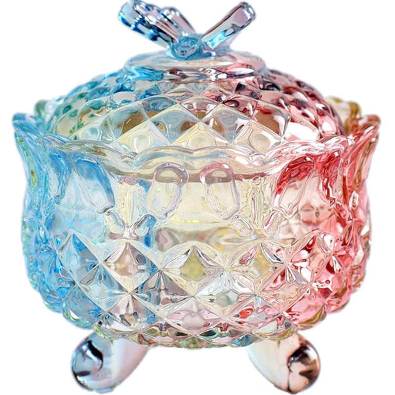 European style storage jar colorful glass candy jar - Mubimart