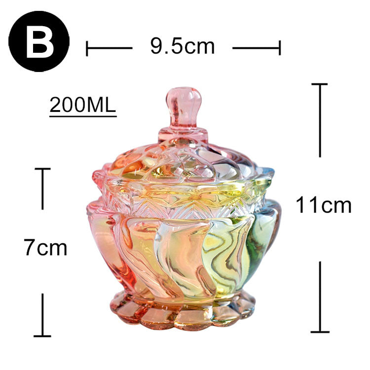 European style storage jar colorful glass candy jar - Mubimart -  