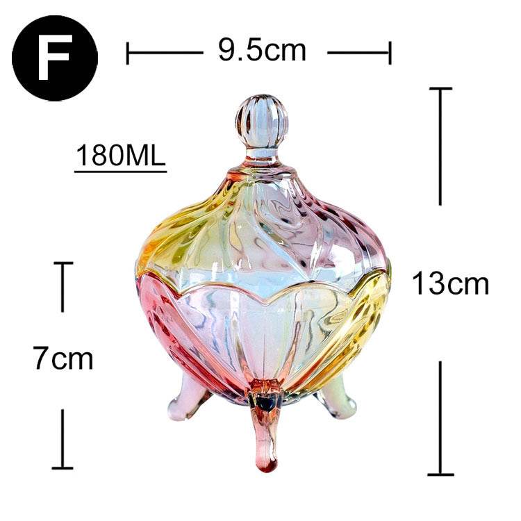 European style storage jar colorful glass candy jar - Mubimart