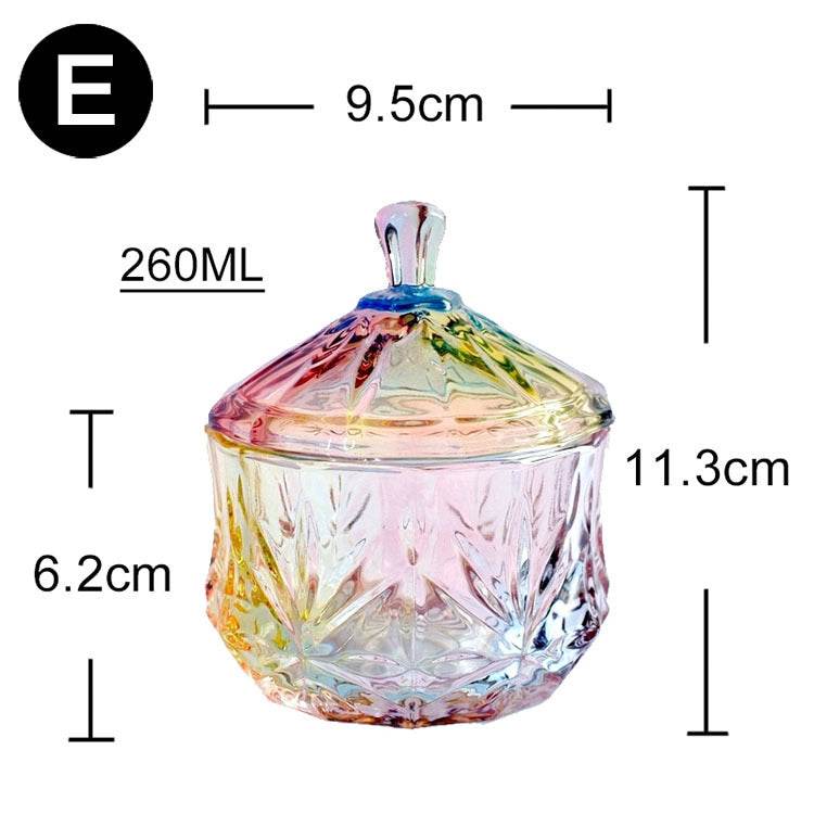 European style storage jar colorful glass candy jar - Mubimart
