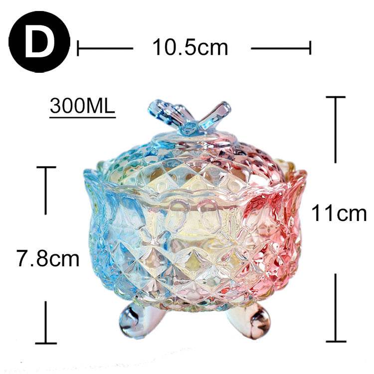 European style storage jar colorful glass candy jar - Mubimart