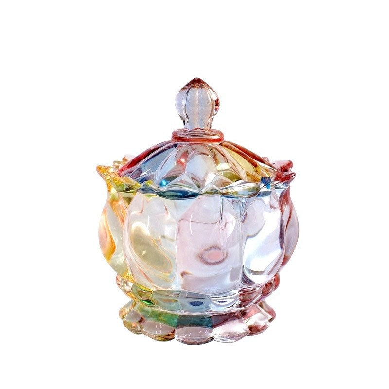 European style storage jar colorful glass candy jar - Mubimart -  