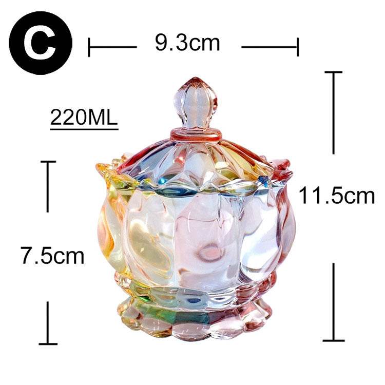 European style storage jar colorful glass candy jar - Mubimart