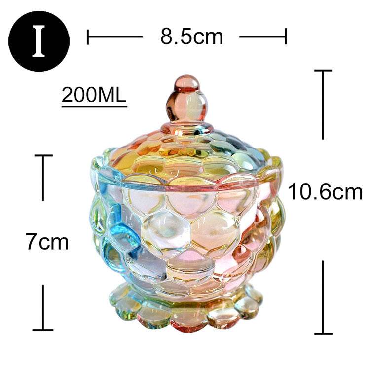 European style storage jar colorful glass candy jar - Mubimart