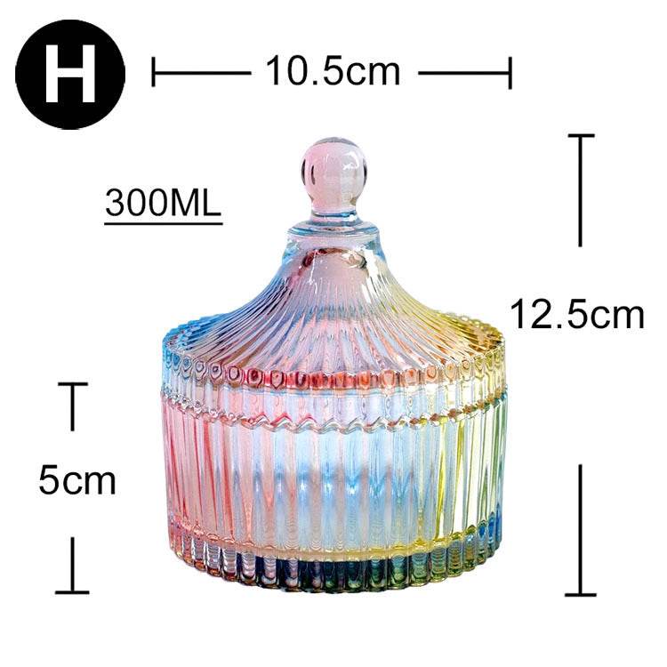 European style storage jar colorful glass candy jar - Mubimart