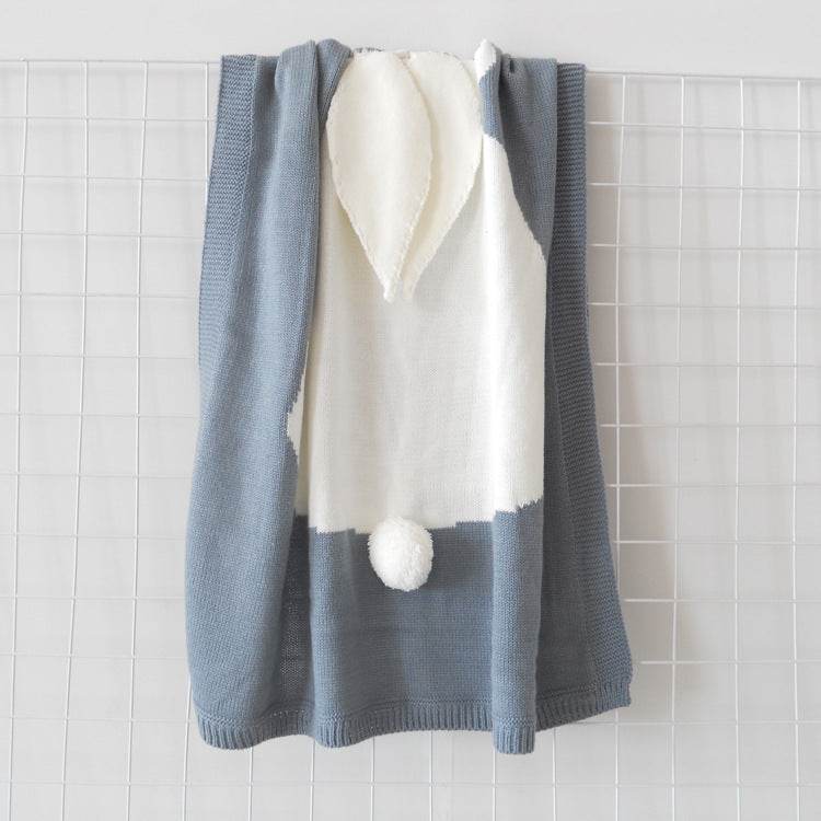Explosive Rabbit Ears Blanket Three-dimensional Rabbit Blanket Children's Knitted blanket Beach Mat baby Hug Blanket - Mubimart