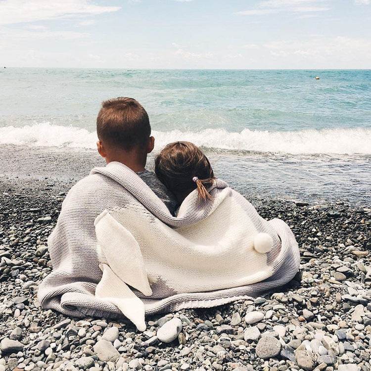 Explosive Rabbit Ears Blanket Three-dimensional Rabbit Blanket Children's Knitted blanket Beach Mat baby Hug Blanket - Mubimart