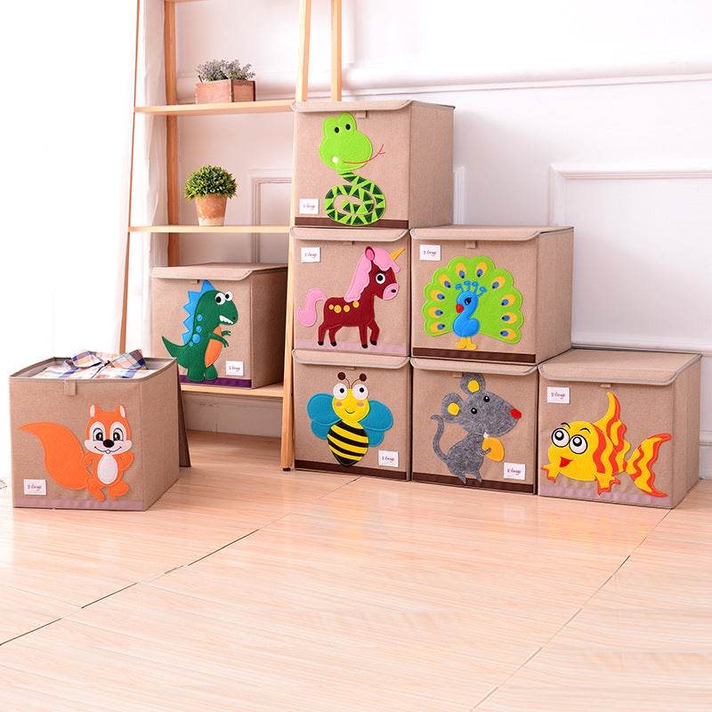 Fabric Children's Folding Toy Storage Box - Mubimart