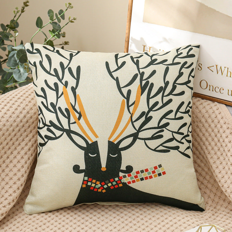 Fabric Decoration Supplies Car Gift Linen Printed Pillows Bedside Cushion Couch Pillow - Mubimart -  