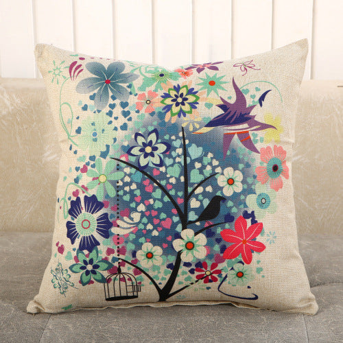 Fabric Decoration Supplies Car Gift Linen Printed Pillows Bedside Cushion Couch Pillow - Mubimart -  