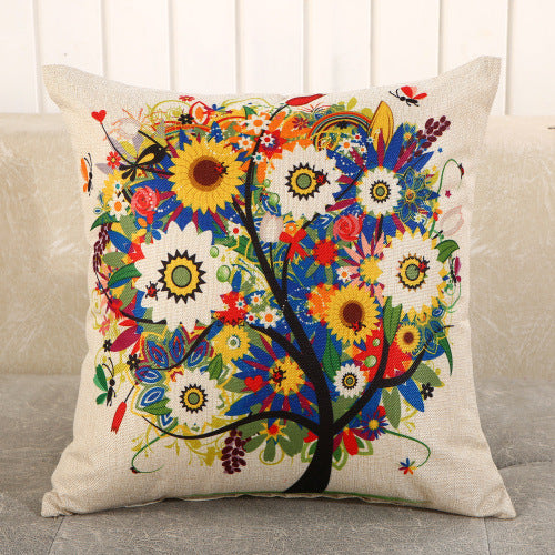 Fabric Decoration Supplies Car Gift Linen Printed Pillows Bedside Cushion Couch Pillow - Mubimart -  